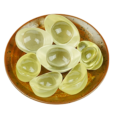 晶拉霸天然白水晶黄水晶元宝摆件