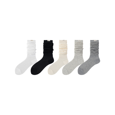 春夏季薄款网眼透气堆堆袜女士灰色显瘦百搭miu系网纱拼接小腿袜