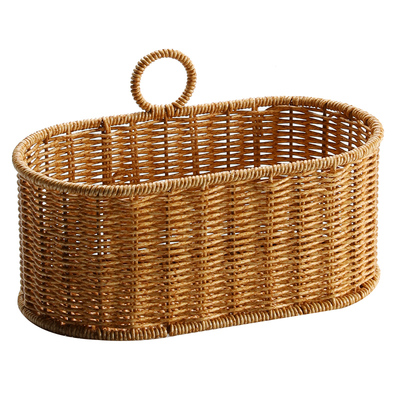 免打孔壁挂式置物架仿藤编不怕水