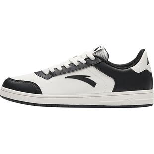 安踏黑白熊猫板鞋女鞋2026春季新款低帮皮面小白鞋学生休闲运动鞋