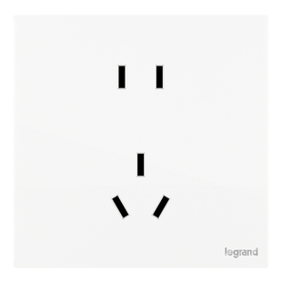 罗格朗开关插座面板超薄浅央白一开单控五孔86暗装16A三孔空调插