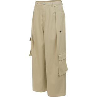 滔搏adidas阿迪达斯三叶草女子运动休闲梭织工装裤宽松长裤IA7510