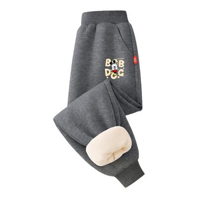 巴布豆男童加绒裤子秋冬2025新款加厚棉裤一条过冬保暖裤儿童冬装