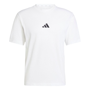 滔搏adidas阿迪达斯男子圆领上衣运动休闲白色短袖T恤JF1092