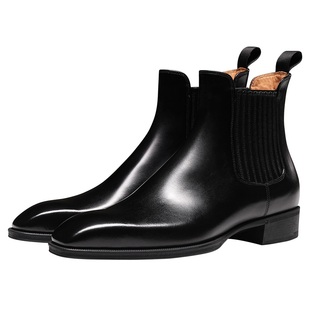 Truffaut琴底切尔西靴男商务皮靴真皮马丁靴高帮皮鞋男靴冬季靴子