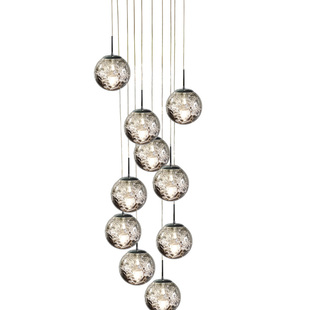 新款复式楼梯间旋转吊灯现代简约轻奢公寓loft中空楼梯灯长吊灯具