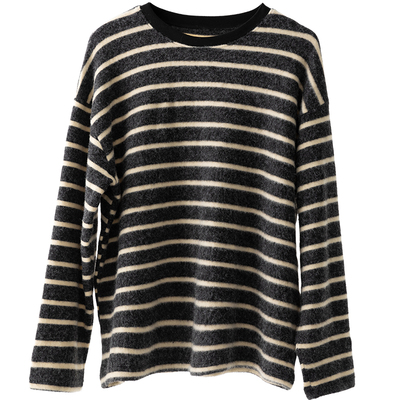 黑白条纹慵懒松弛风上衣毛衣