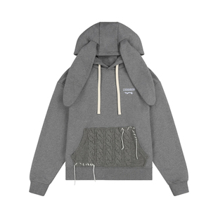 国内现货 Charles Jeffrey Loverboy 25AW 针织抽绳兔耳连帽卫衣