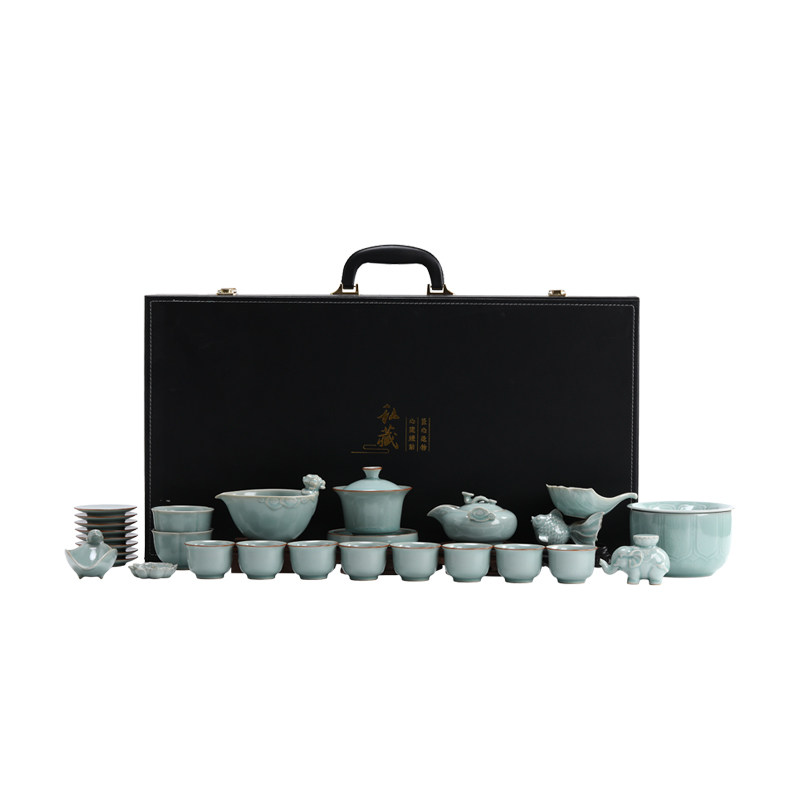 石茗堂原矿汝瓷汝窑功夫茶具套装