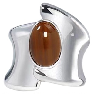 原生系列木纹石重工宽型戒指女高级感轻奢时尚个性新款秋冬季指环