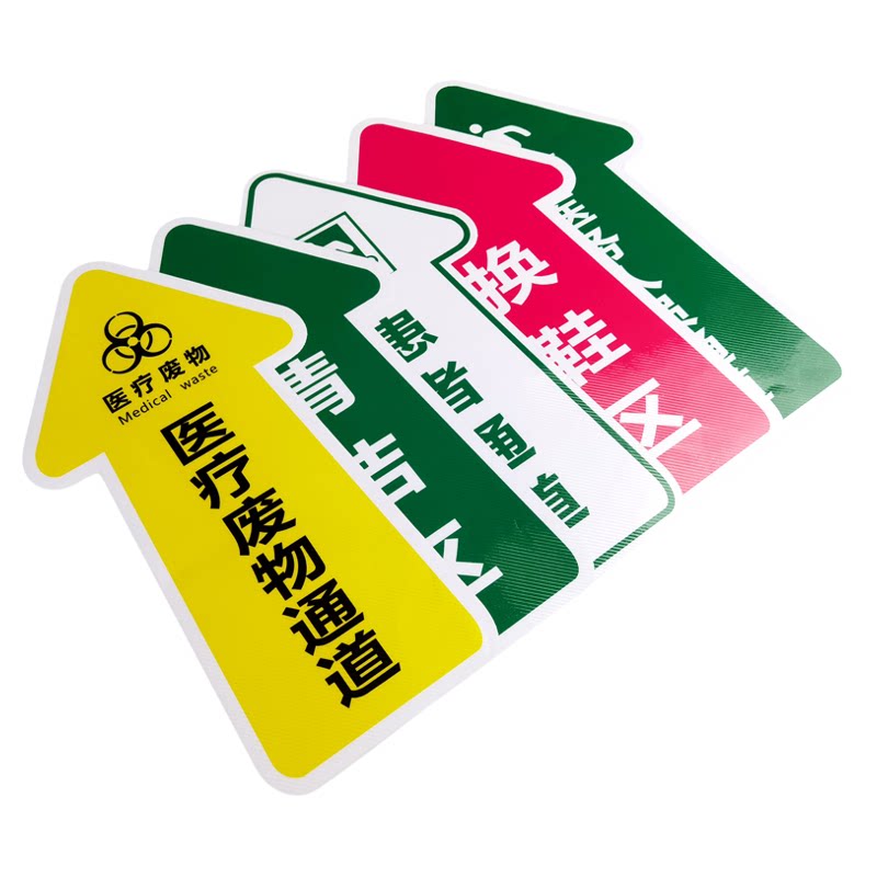 患者通道地贴医护人员医院门诊标识箭头防水防滑自粘医疗废弃物污物通道限制半限制区消毒清洁区匠诺贴纸定制
