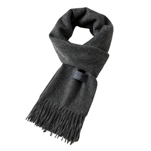 玖慕100%纯羊绒围巾男士冬季保暖加厚高档送男友爸爸礼物围脖礼盒