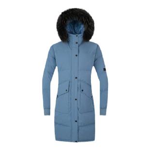 探路者羽绒服女中长款户外过膝冬季大毛领加厚保暖鹅绒女款外套