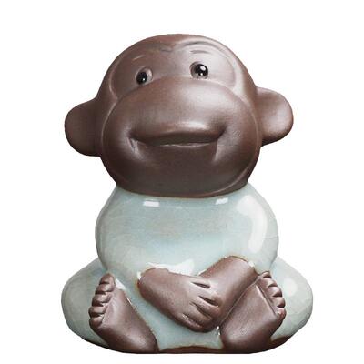 不听不说不看猴子陶瓷摆件