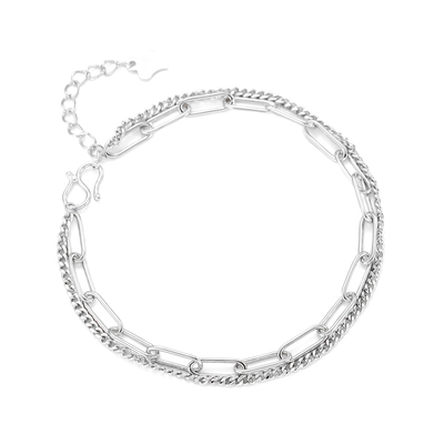 XXOFF女生925银双层链手链