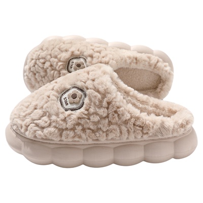 踩屎感棉拖鞋女士秋冬季2025新款室内家居保暖情侣毛绒拖鞋女冬天