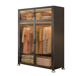 简易衣柜小户型挂衣架卧室储物柜家用组装金属防尘衣橱衣服衣帽间