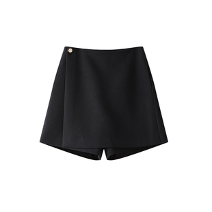 OSA欧莎纽扣搭片设计感A字裙裤女2025冬季新款高腰显瘦短裙半身裙