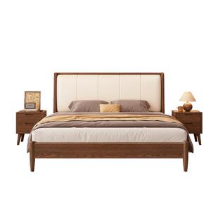 床2026爆款实木软包床现代简约家用卧室1米8双人床1米5橡胶木床架