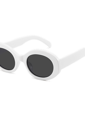 椭圆框墨镜女欧美复古ins风