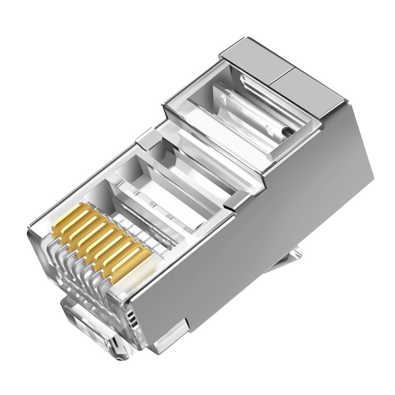 六类8芯千兆RJ45屏蔽网络对接头