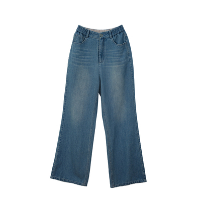 春新款棉混纺牛仔裤酷飒风直筒裤