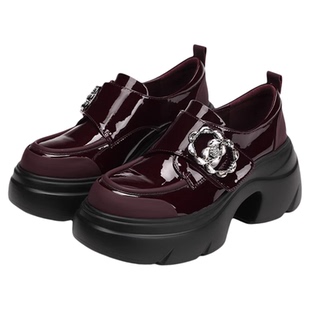 Hongkee/红科单鞋女2025春新款厚底通勤女鞋舒适深口鞋子H805D101