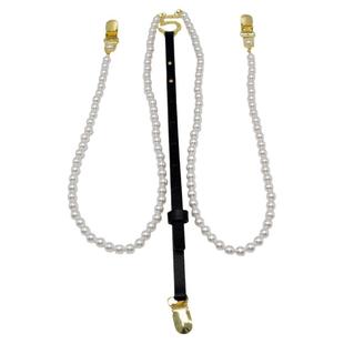 jennie同款小香风珍珠拼接背带腰链女休闲朋克夹带时尚牛仔裤腰带