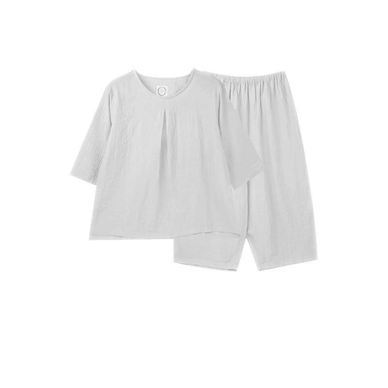 昊达女全棉双层纱睡衣家居服套装