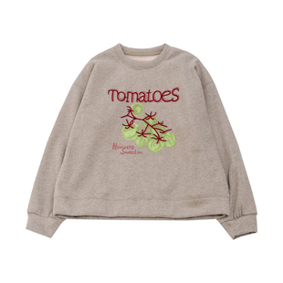 KNgs 冬季学院风日系宽松无帽设计感刺绣加绒套头短款卫衣女