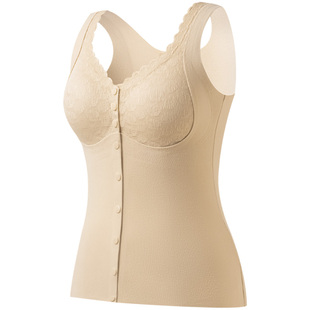 前开扣保暖背心女秋冬季内搭加绒加厚带胸垫无痕打底衫内衣2025新