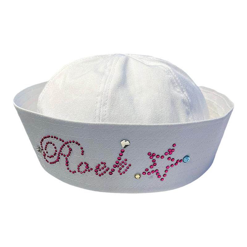 水钻水手帽可爱女夏季翻檐显脸小