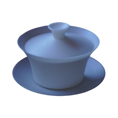 羊脂玉瓷马蹄盖碗义薄云天泡茶碗