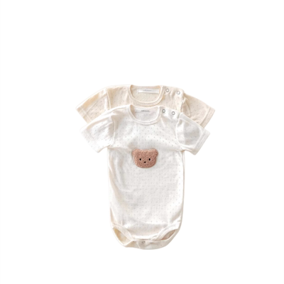 宝宝小熊短袖哈衣婴儿薄款纯棉