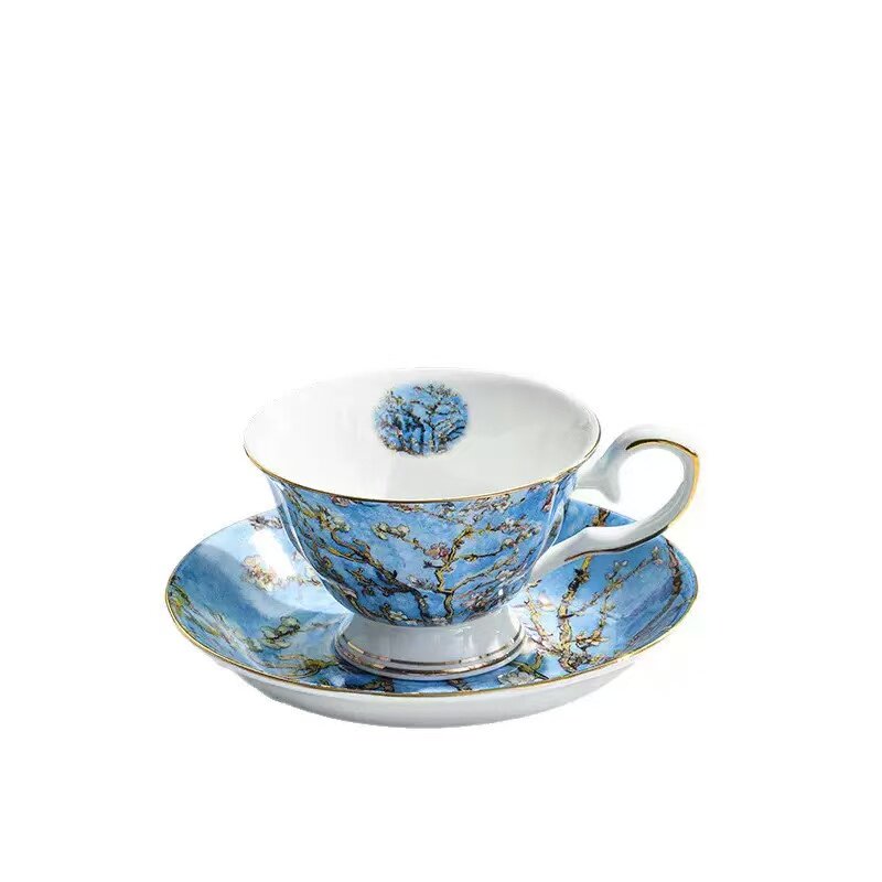 英式复古油画骨瓷杯碟陶瓷咖啡具