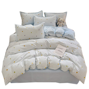 无印良品全棉被套单件100纯棉裸睡四件套单人宿舍被罩150x200x230