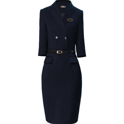 职业连衣裙工作服女黑色售楼部