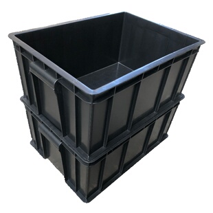 防静电黑色周转箱电子物料胶盒零件方托盘五金元件收纳工具塑料框