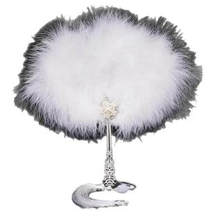 羽毛团扇超仙气扇子创意手持扇古风扇女神摄影拍照表演舞蹈道具扇