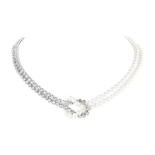 DODOGOGO闪钻仿珍珠拼接项链女小众设计感高级锁骨链choker颈链