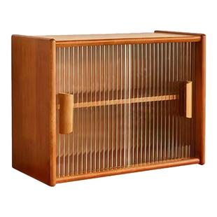 实木防尘杯架桌面多层茶杯收纳架家用可调节水杯置物架复古风杯柜