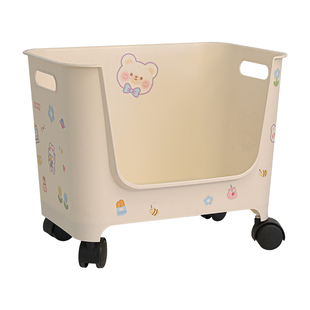 桌下书包置物架滑轮可移动收纳书架多层落地零食小推车整理收纳架