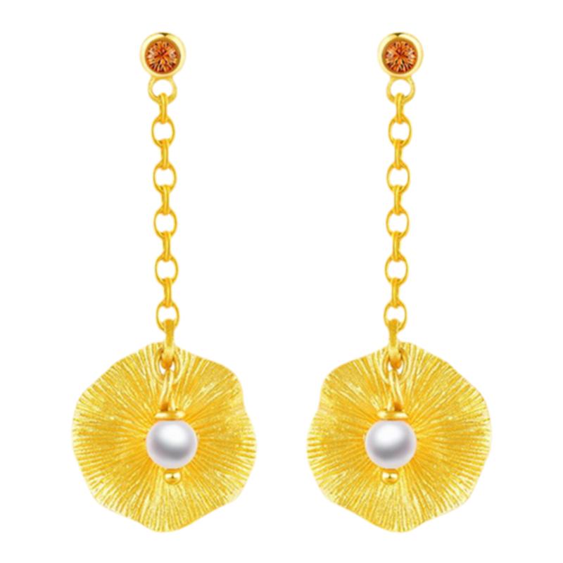 justgold镇金店足金耳环耳勾