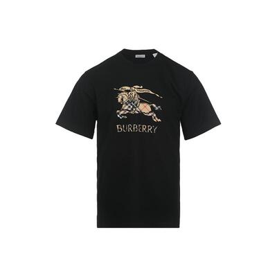 【自营】BURBERRY/博柏利男士SS26格纹饰马术骑士棉质短袖T恤男款