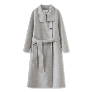 【宋茜同款】LILY冬款绵羊毛大衣气质高级双面呢毛呢外套长款