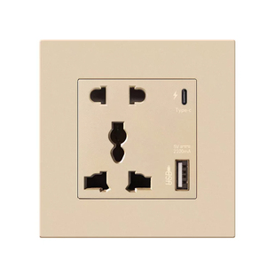 86型13A英式英标家用墙壁开关插座多功能USB充电黑色港版面板多孔