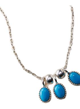 EnSage 25SS 925银多排镶嵌绿松石手链/项链/耳钉耳环