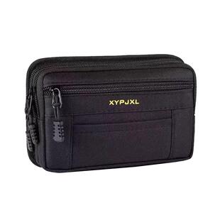 适用于7寸华为m手机包横竖版耐磨牛津布大容量三层拉链腰包穿皮带