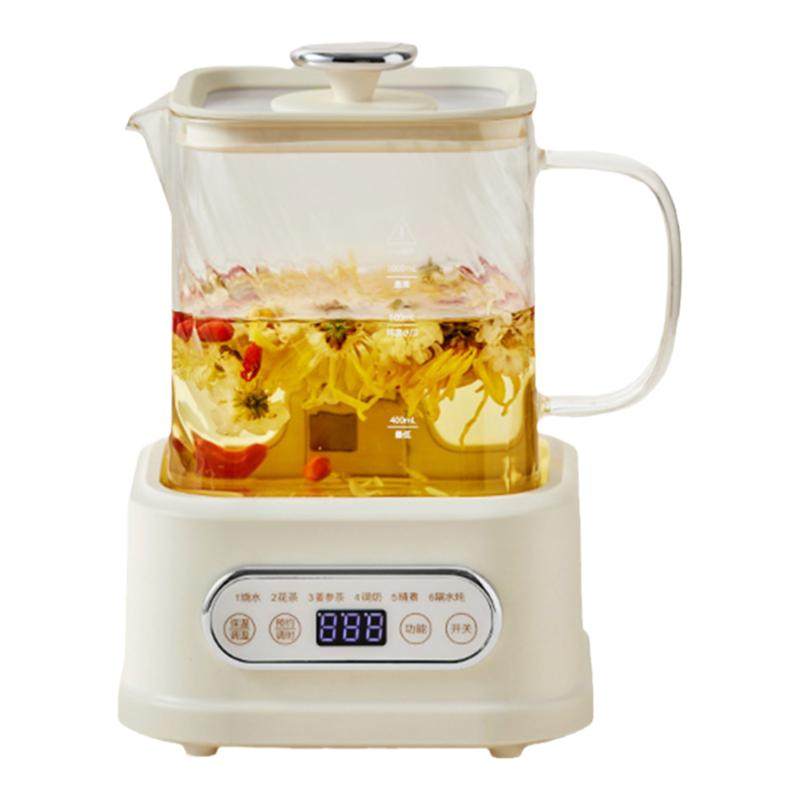 巴森小方炖养生壶花茶壶全玻璃不含胶办公室多功能大容量烧水壶