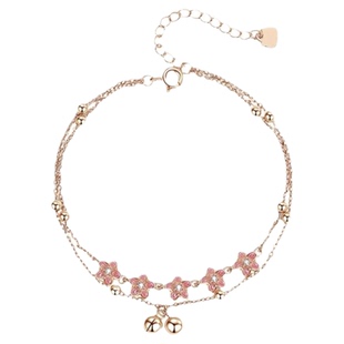 气质古风桃花宫铃脚链轻奢高级感小众甜美设计感足链百搭时尚配饰